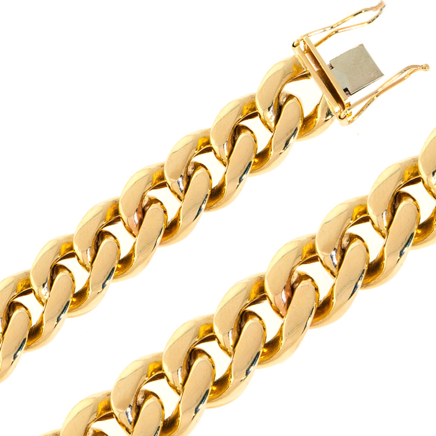 14K Yellow Gold 24mm Miami Cuban Chain Necklace 34 Inches